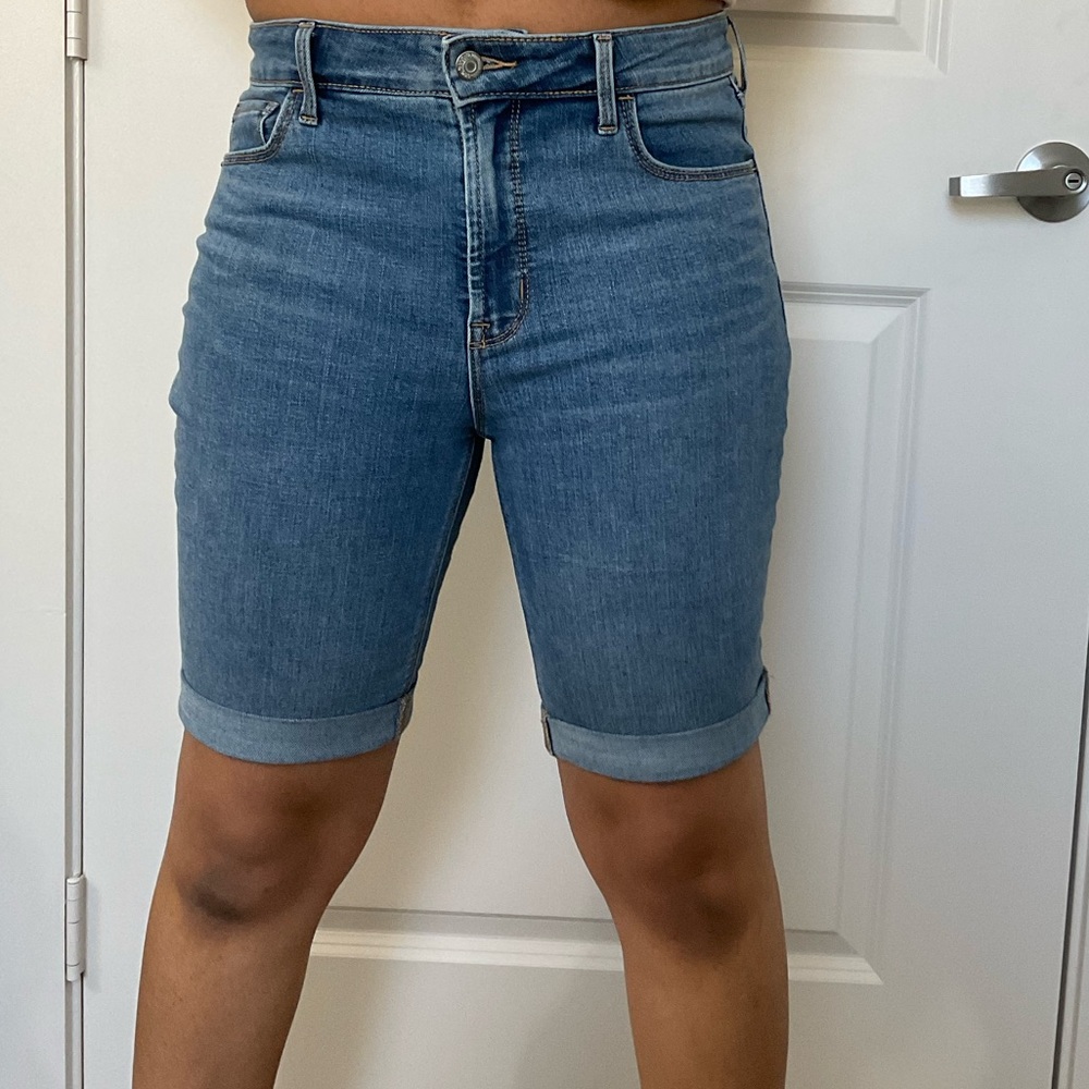 High Rise Bermuda Jean Shorts by Old Navy